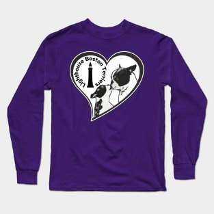 Lighthouse Boston Terriers, Purple Designs Long Sleeve T-Shirt